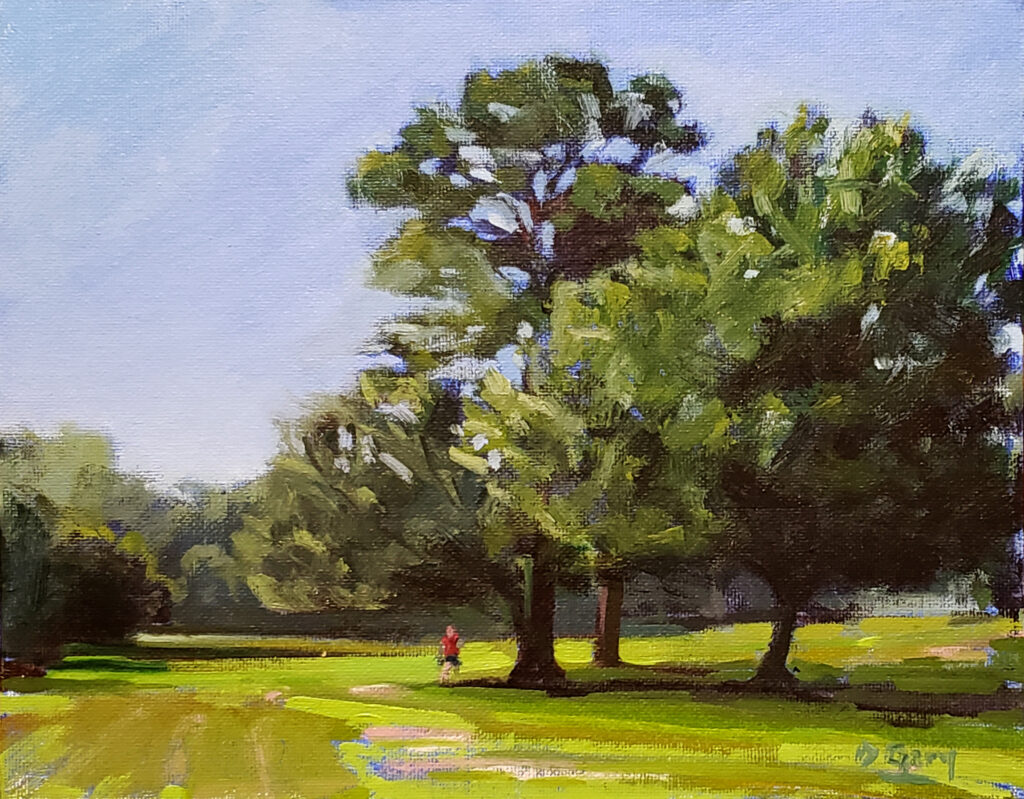 OIl painting of Highland Road Park in Baton Rouge, Louisiana